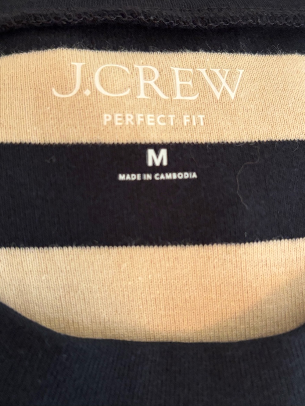 J. Crew Striped Black and Cream Crewneck Sweater with Gold Buttons - Picture 6 of 7